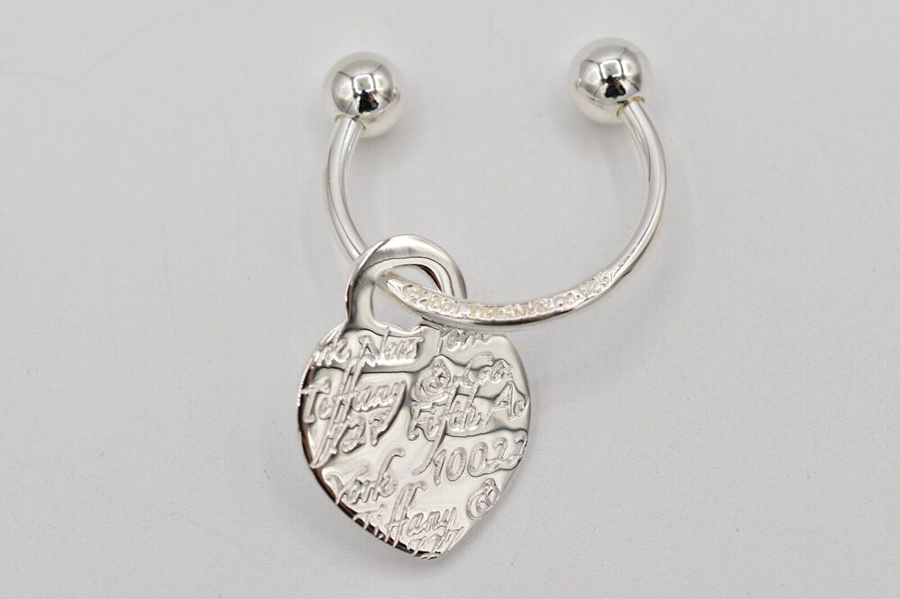 Tiffany & Co. Horseshoe Keyring Tiffany Notes Heart Charm Sterling Silver 925